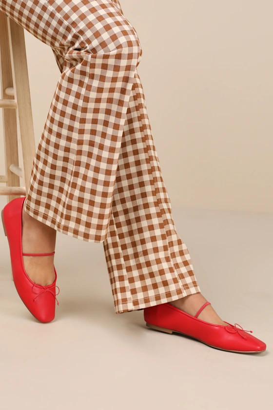 Gilly Red Bow Ballet Flats | Lulus
