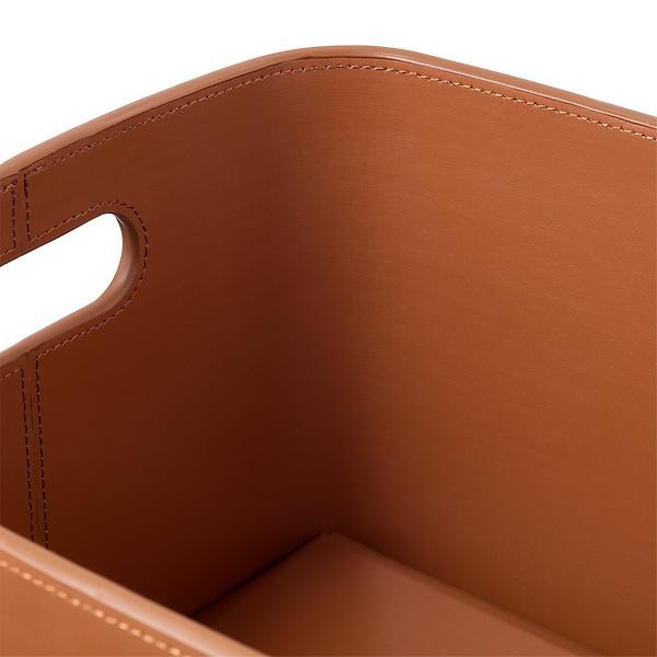 The Container Store Samson Faux Leather Bin | The Container Store