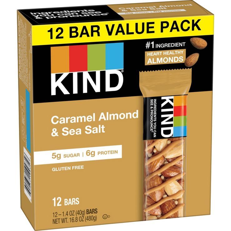 KIND Caramel Almond & Sea Salt Bars - 12ct | Target