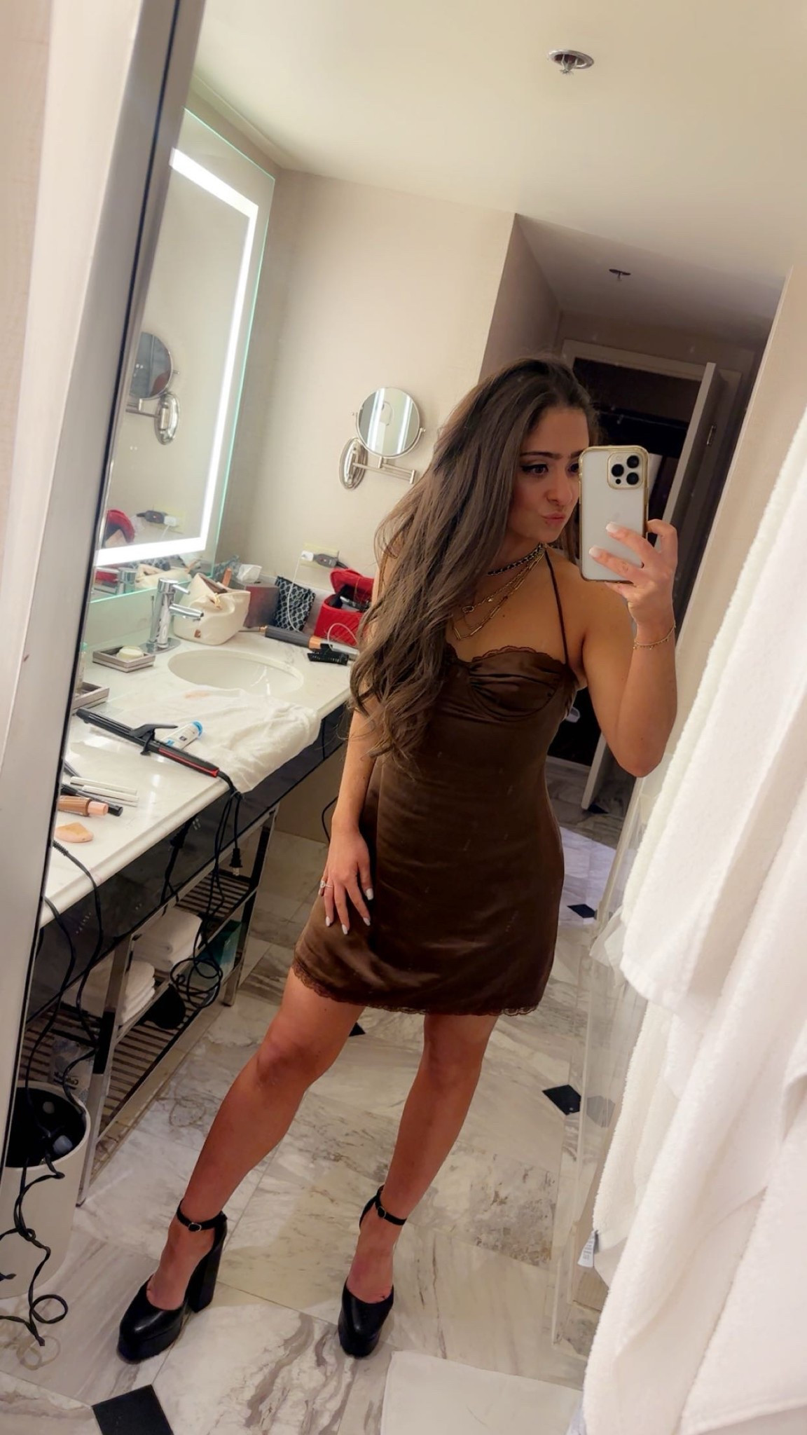 Wore this espresso dress from Princess Polly Boutique for a bachelorette weekend in Vegas - stylish, comfy, and perfect for a night out! 

#LTKFindsUnder100 #LTKParties #LTKStyleTip