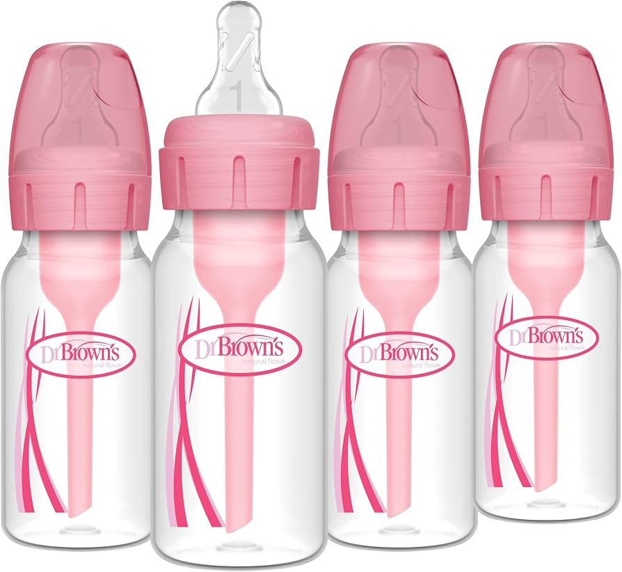 Dr. Brown's Natural Flow Anti-Colic Options+ Narrow Baby Bottle, 4 oz/120 mL, with Level 1 Slow F... | Amazon (US)