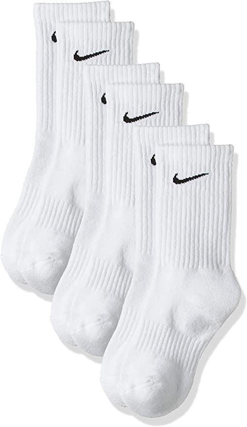 Performance Lightweight Crew Training Socks (3 Pair) (Medium, White/Black) | Amazon (US)