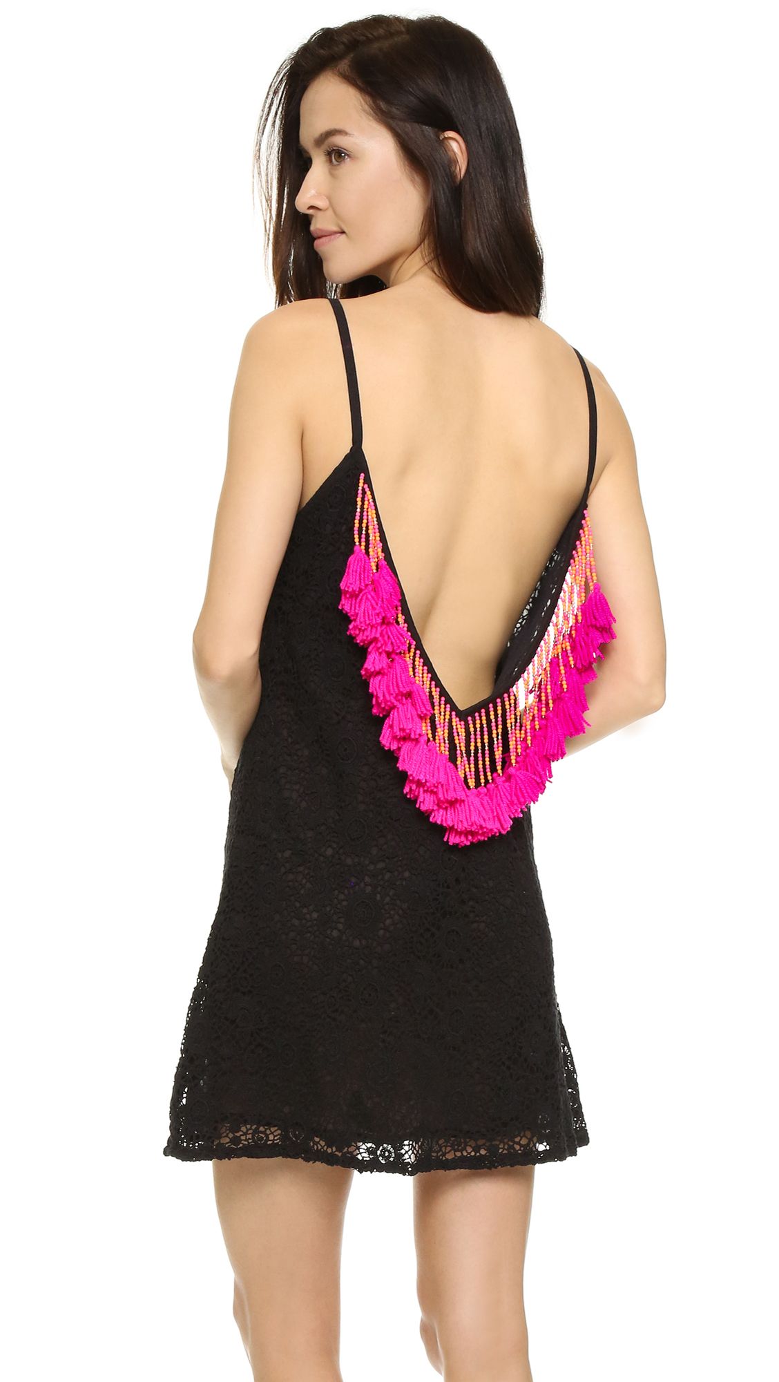 Sundress Lana Short Beach Dress - Black/Pink | Shopbop