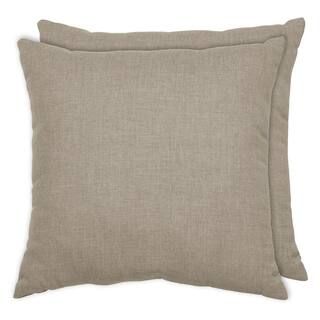 ARDEN SELECTIONS Oceantex 18 in. x 18 in. Natural Tan Square Outdoor Throw Pillow (2-Pack) FN0654... | The Home Depot