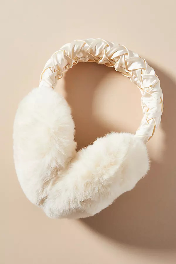 Satin Faux-Fur Earmuffs | Anthropologie (US)