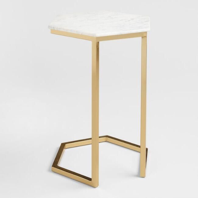 Marble and Gold Margaux Laptop Table | World Market