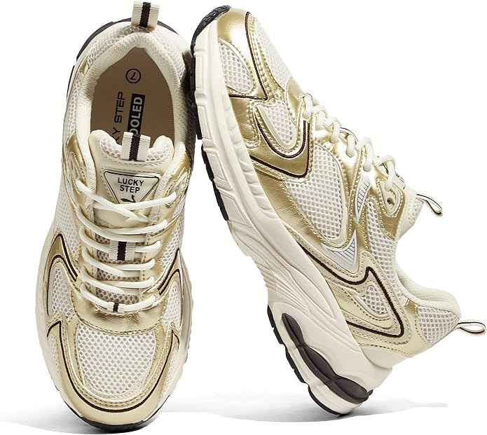 LUCKY STEP Women's Chunky Mesh Fashion Sneakers | Amazon (US)