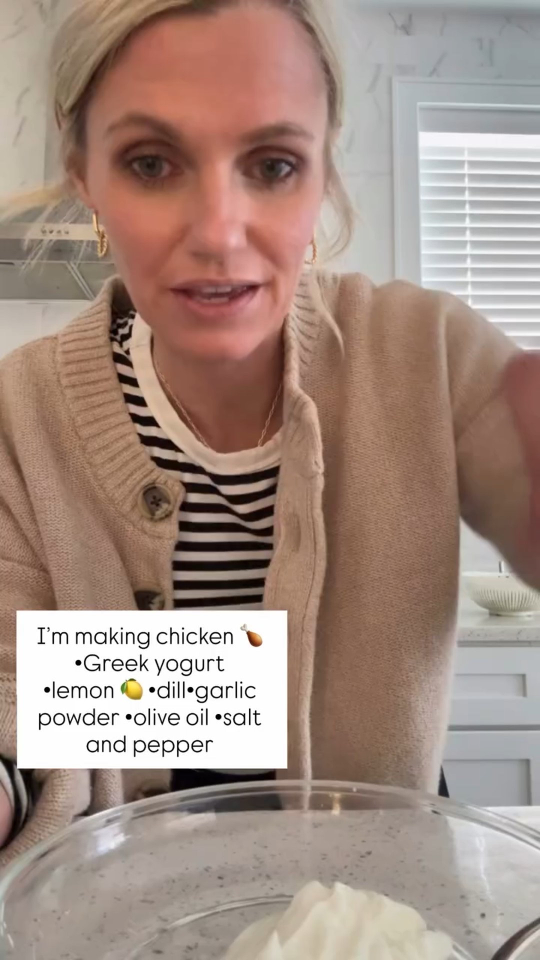 I’m making chicken 🍗 
•Greek yogurt 
•lemon 🍋 •dill•garlic powder •olive oil •salt and pepper

#LTKSeasonal #LTKPetite #LTKOver40