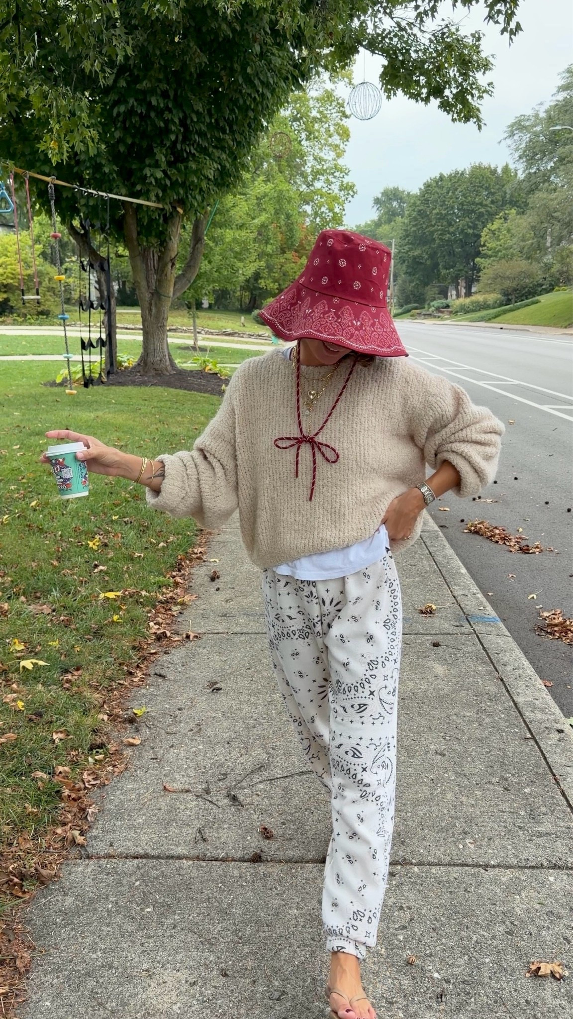 A tricky one to link sorry! Small sweatpants (white is sold out) and sweater is old American Vintage. Linking what I can!