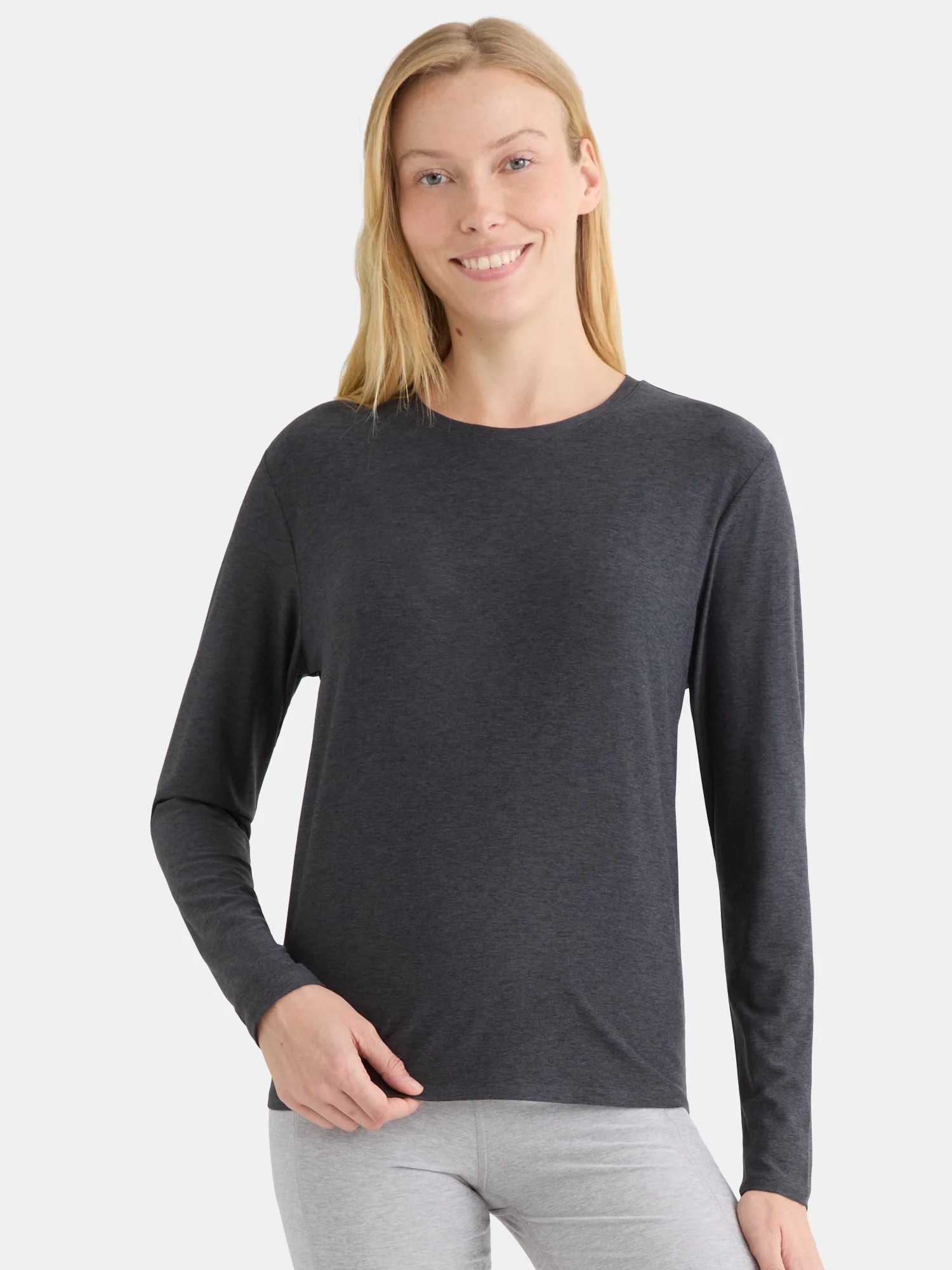 Athletic Works Women's and Women's ButterCore Tee with Long Sleeves, Sizes XS-4X | Walmart (US)