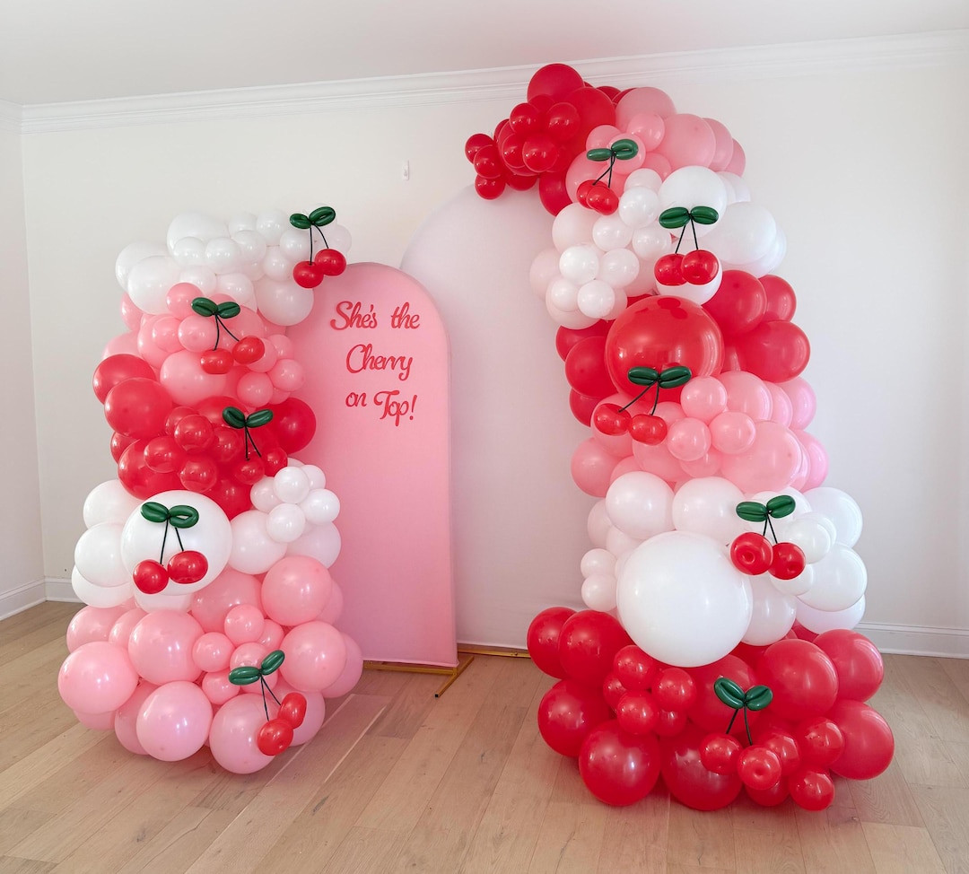 Shes the Cherry on Top Bridal Shower Cherry Balloon Arch Cherry Birthday Party Decor Cherry Bache... | Etsy (US)