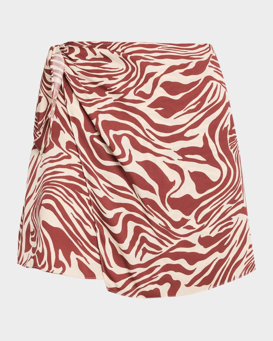 Lydia Draped Silk Mini Skirt | Neiman Marcus