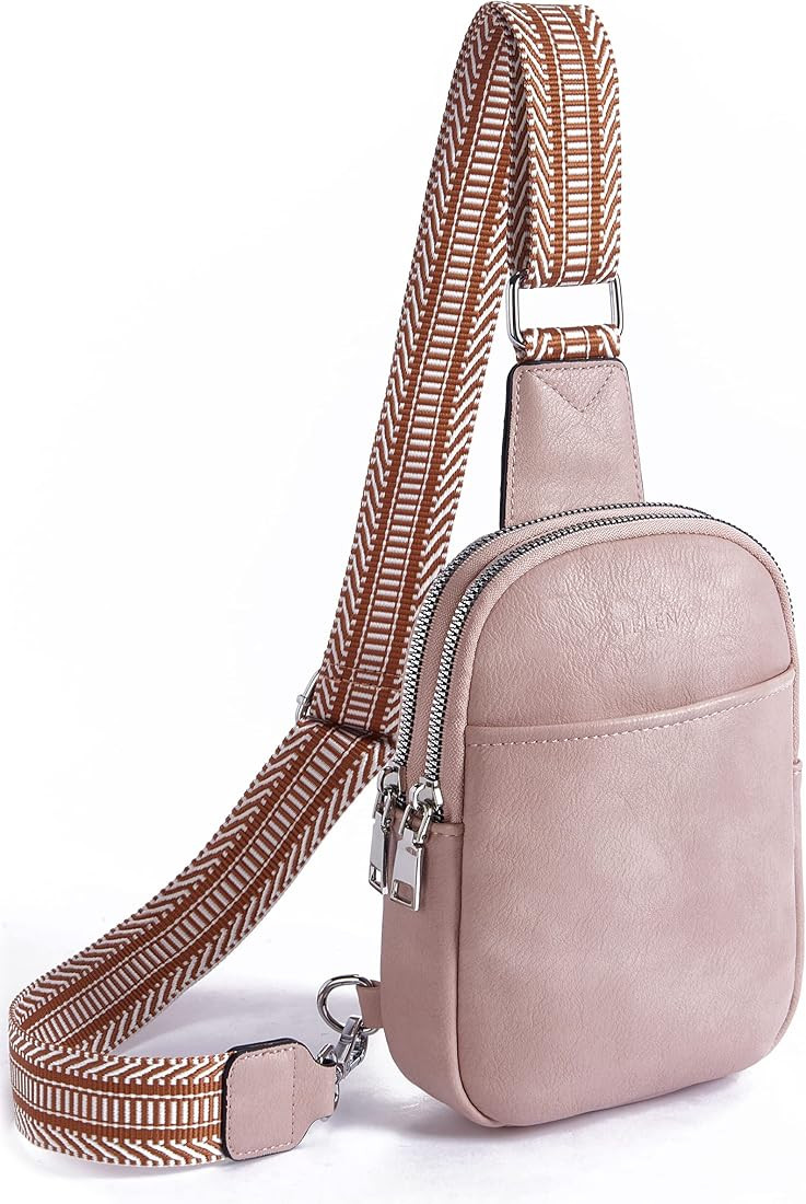 Telena Sling Bag for Women Vegan Leather Fanny Pack Crossbody Bags Chest Bag for Women | Amazon (US)