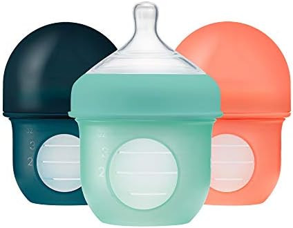 Boon B11343 Reusable Silicone Pouch Baby Bottles for Air-Free Feeding with Stage 1 NURSH Bottles-... | Amazon (US)