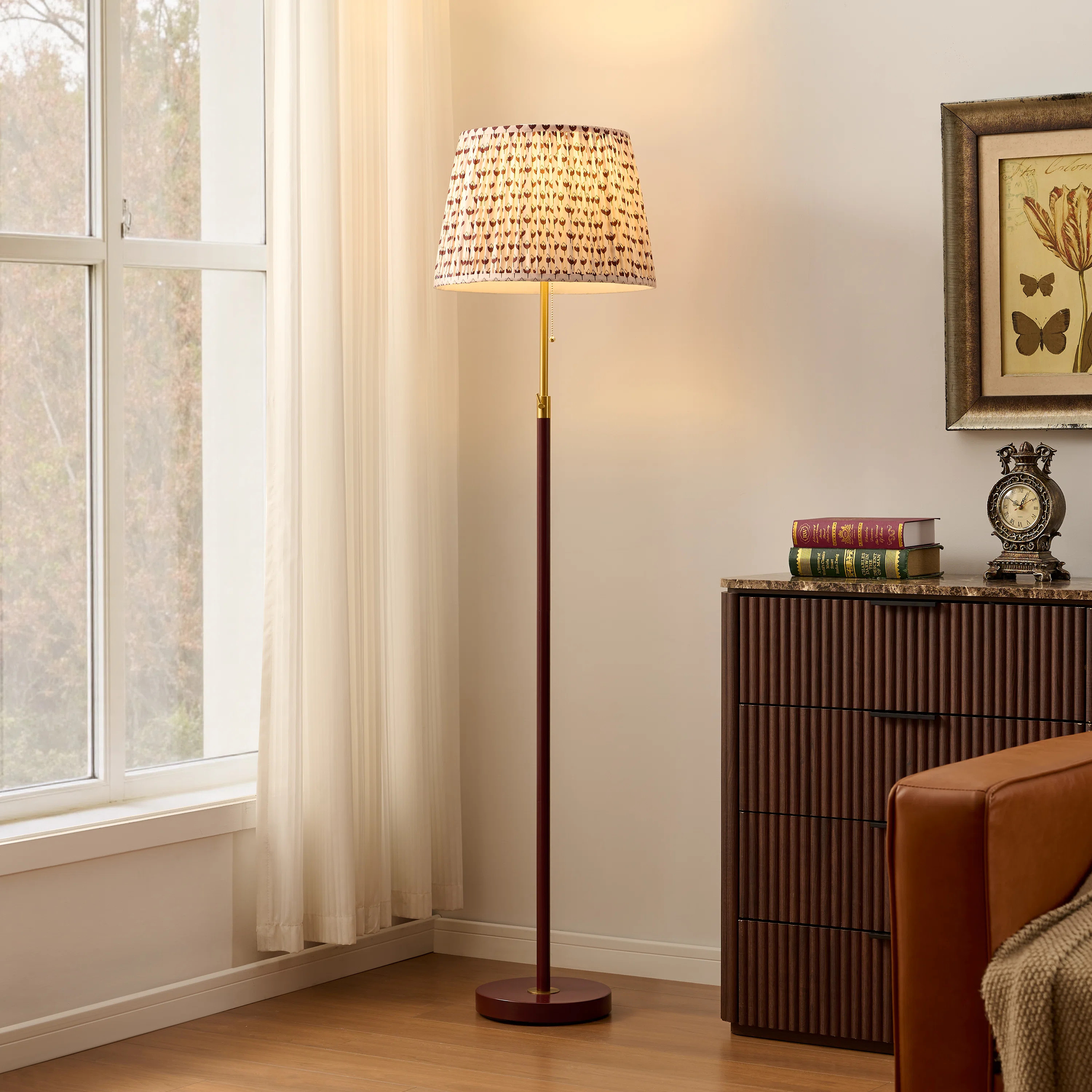 Modern Adjustable Floor Lamp with Fabric Shade | Wayfair North America