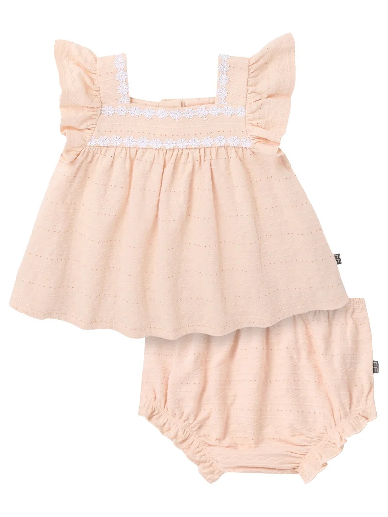 Modern Moments by Gerber Baby Girl Bloomer Outfit Set, 2- Piece, Sizes 0/3 Months - 24 Months - W... | Walmart (US)