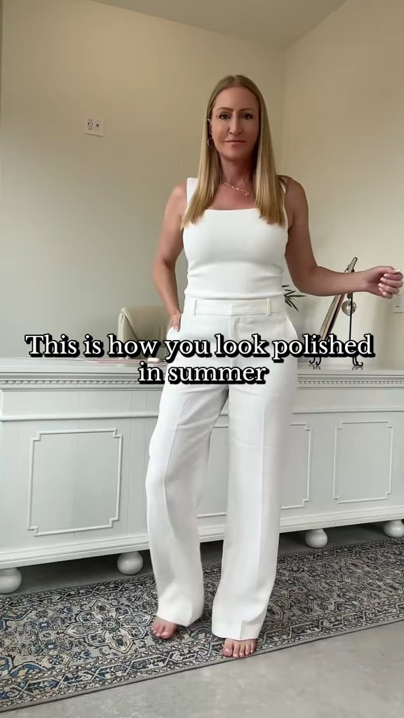 Simple summer outfits look elevated when the structure is intentional 🤍
Defining the waist, adding a breathable layer, and mixing in texture instantly creates a more polished feel without looking overdone. This is one of my favorite outfit formulas for looking chic in the heat while still feeling effortless. Linked trousers, tanks, belts, woven bags, and refined neutral accessories for you. ✨

#LTKSeasonal #LTKOver40