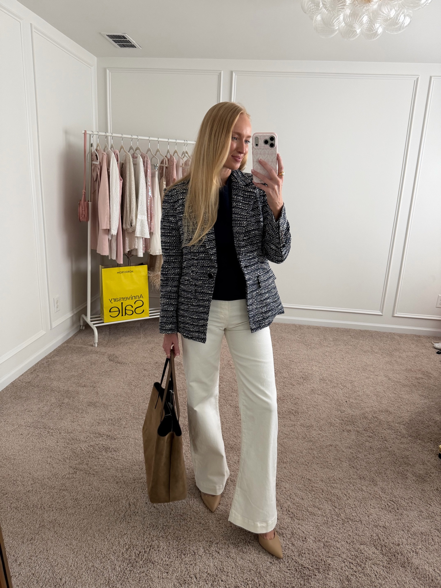 End of summer work outfit idea on sale! This Veronica beard blazer is a classic! I’m wearing a size 4 (it runs slightly small so if between size up)

Nordstrom anniversary sale