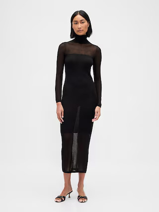 Sheer Turtleneck Maxi Sweater Dress | Gap (US)