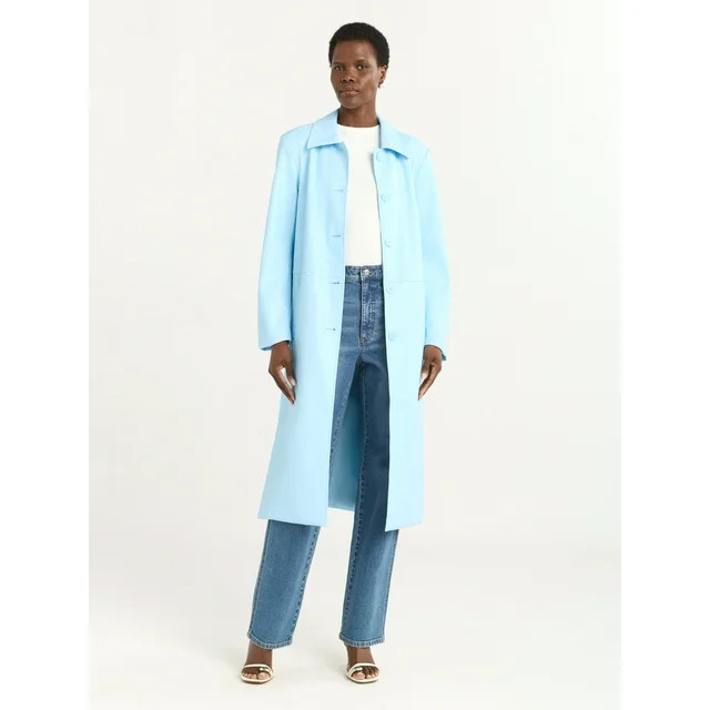 Scoop Women's Faux Leather Utility Trench Coat, Sizes XS-XXL | Walmart (US)