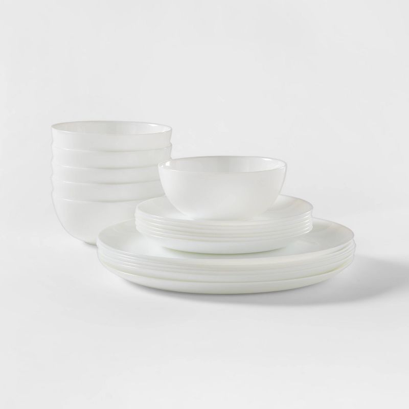 Glass 18pc Dinnerware Set White - Made By Design™ | Target
