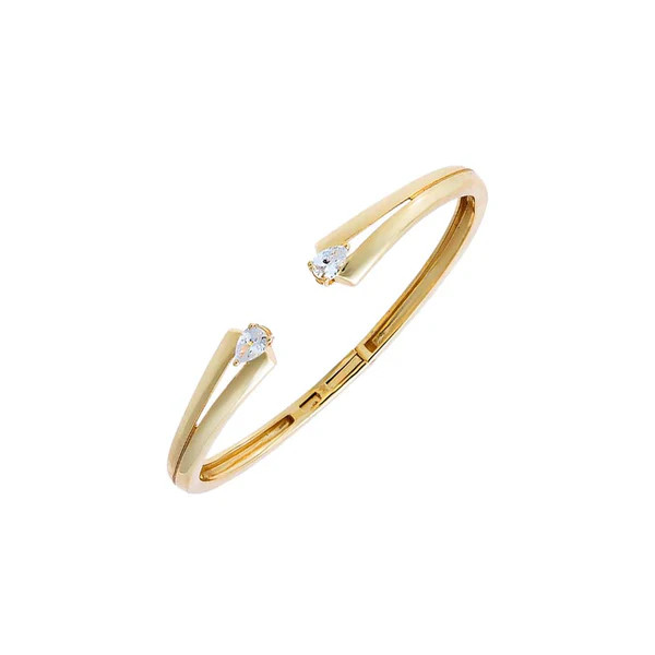 CZ Tip Open Bangle Bracelet | Adina Eden