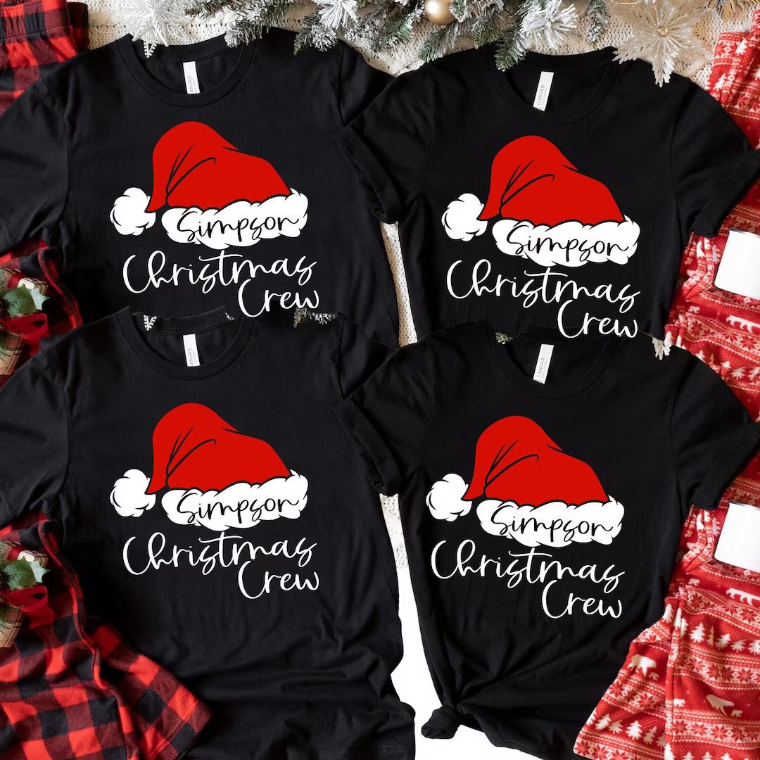 SALE Personalized Santa Hat Christmas Crew Matching Family - Etsy | Etsy (US)