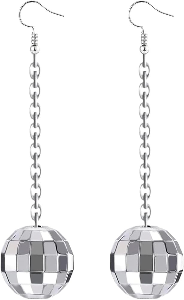 Rave Envy Disco Ball Earrings for Women - 70's Halloween Disco Outfits Costume Accessories For Me... | Amazon (US)