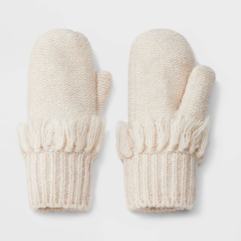 Women's Solid Mittens with Fringe - Universal Thread™ | Target