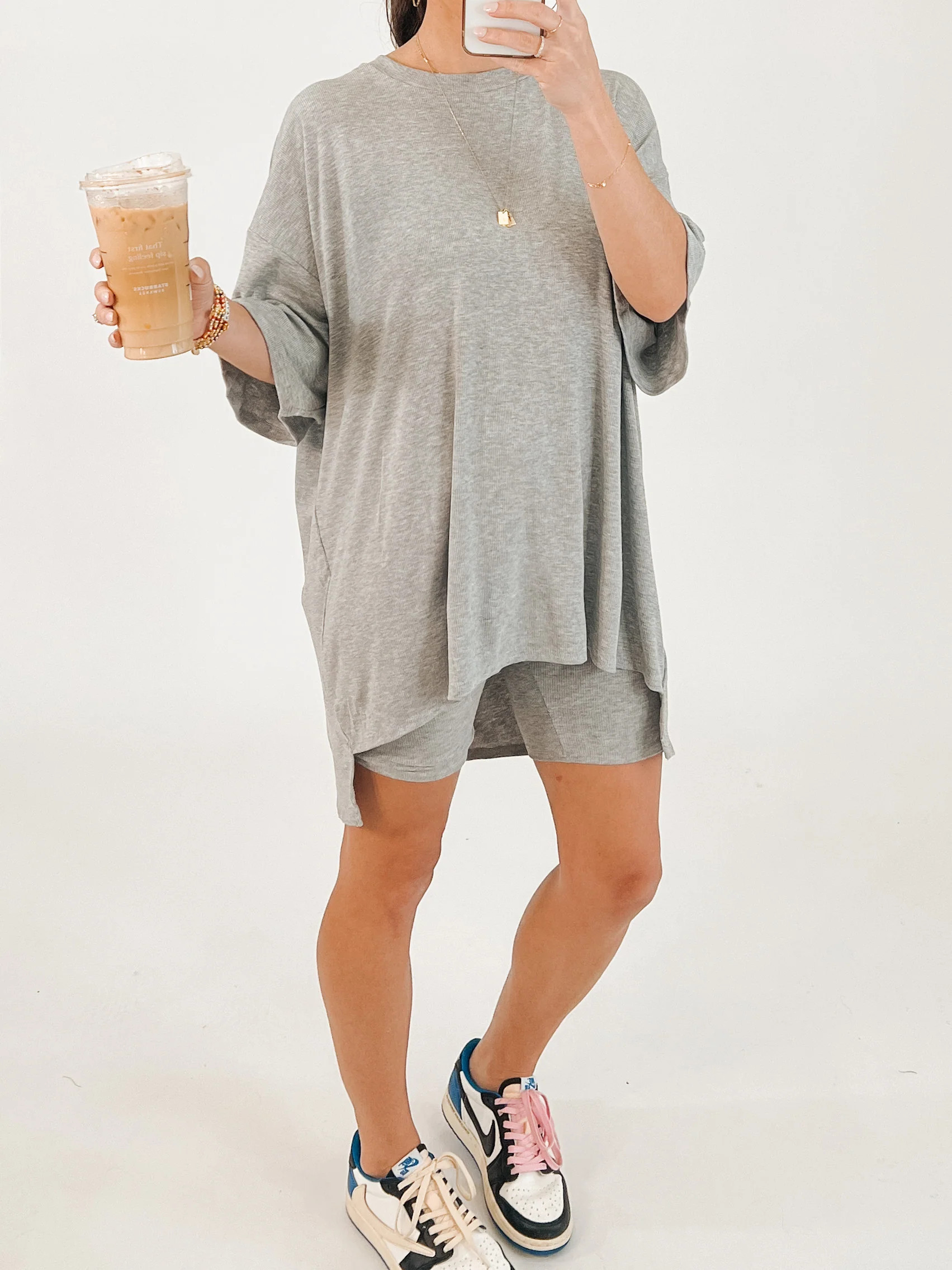 Novi Ribbed Tee + Shorts Set | Grey | +Plus Available | RESTOCK | Talulah