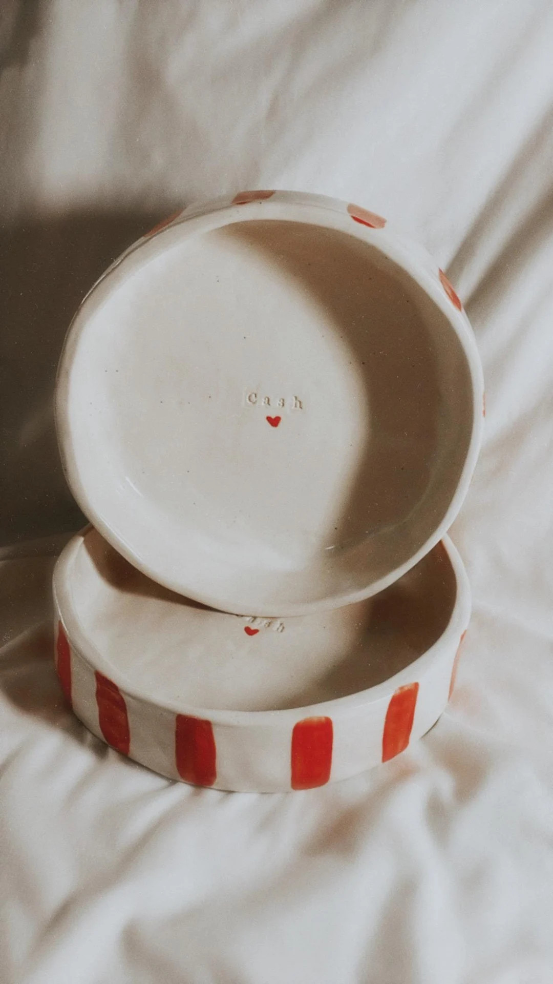 Custom Striped Pet Bowl Aesthetic Pottery, Handmade Pottery, Ceramics, Unique Gifts, Pet Gifts, C... | Etsy (US)