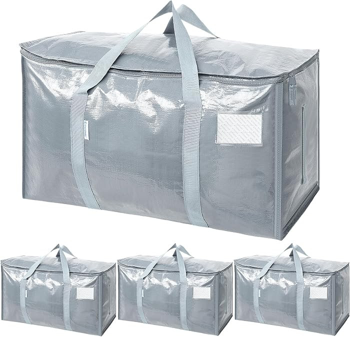 TICONN 4 Pack Extra Large Moving Bags Heavy Duty with Zippers & Carrying Handles, Durable Storage... | Amazon (US)