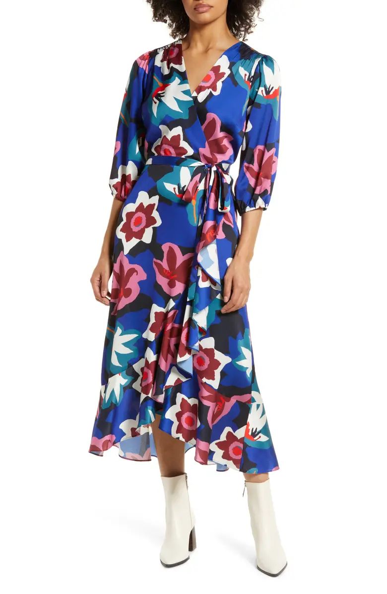 Matisse Floral Faux Wrap Midi Dress | Nordstrom
