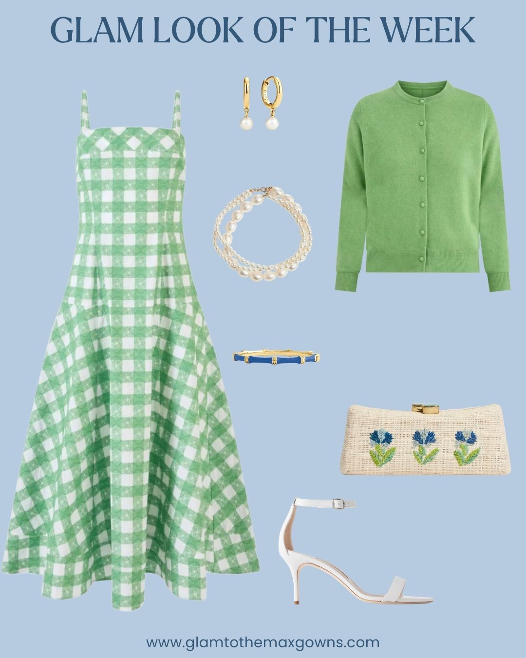 💚 Glam Look of the Week, Vol. 39 💚
We’ve got Spring and Easter on the brain, and this sweet green check dress is serving ALL the seasonal vibes!  
Church, brunch, garden party? ✅ Ready, set, spring! 

@rosie_assoulin @manoloblahnik @pamelamunsonofficial @tuckernuck @thepoppyfinch @mejuri @anabelaramjewelry 

#glamlookoftheweek #easter #easterdresses #easterdress #springdress #springdresses #mididress #mididresses  #brunchdress  #printdress #sundress #sundresses #daydresses #daydress #checkdress #cardigan #whitesandals #pearljewelry #floralclutch #styletips #styleinspiration #stylingtipsforwomen #stylingtips  #stylingideas #fashionblog #fashion_blogger #glamtothemaxgowns


#LTKootd
