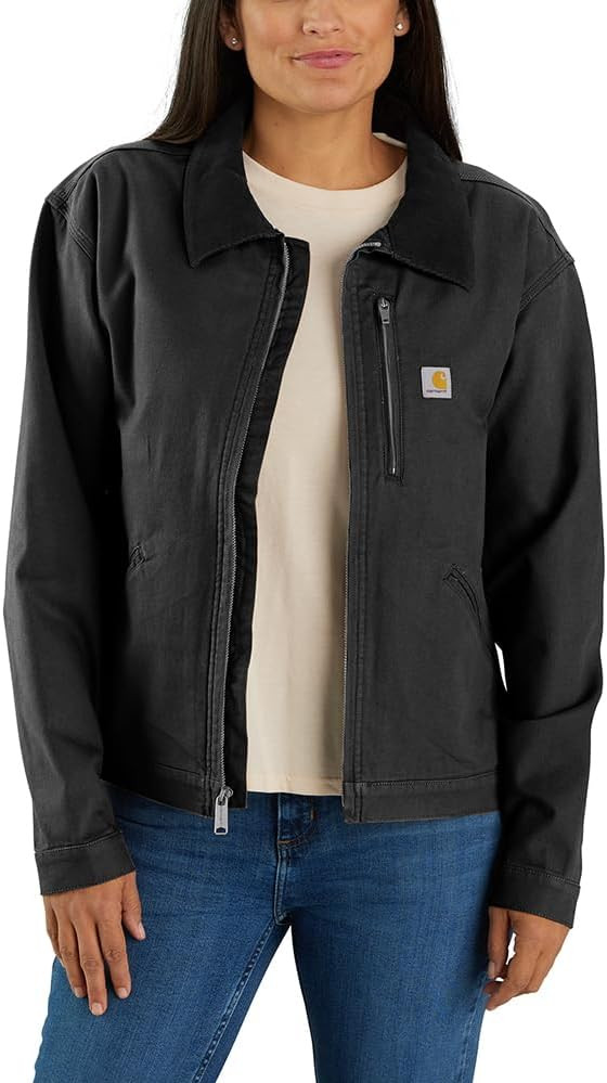 Carhartt Women's Rugged Flex Loose Fit Canvas Detroit Jacket | Amazon (US)