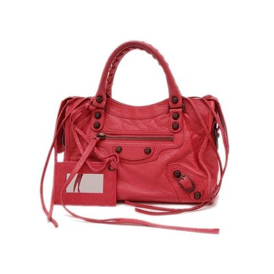Balenciaga Classic Mini City 30029 Red Leather 2Way Bag From JAPAN | eBay US