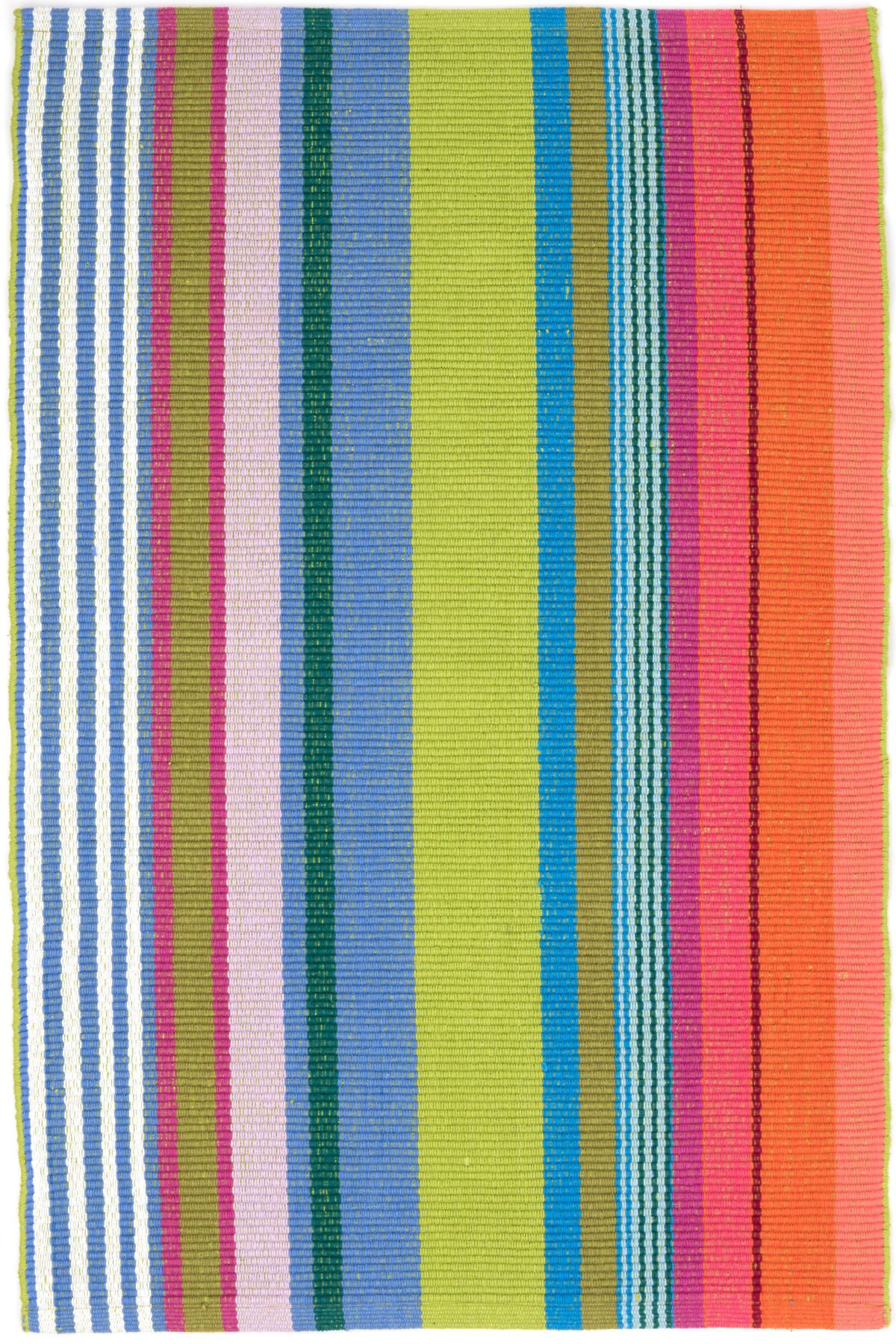 Mellie Stripe Woven Cotton Rug | Annie Selke