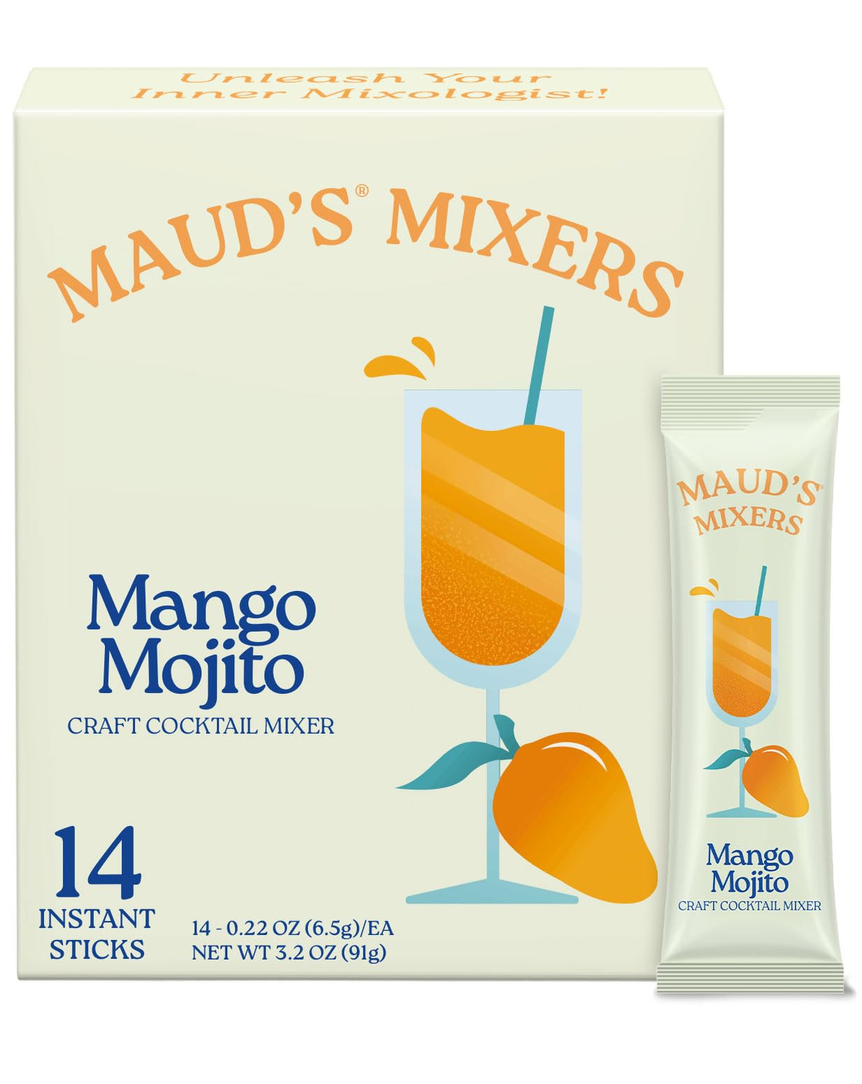 Maud's Mixers Mango Mojito Cocktail Mix, 14 ct, Mocktail Non-Alcoholic Drinks - Made with Real Fr... | Amazon (US)