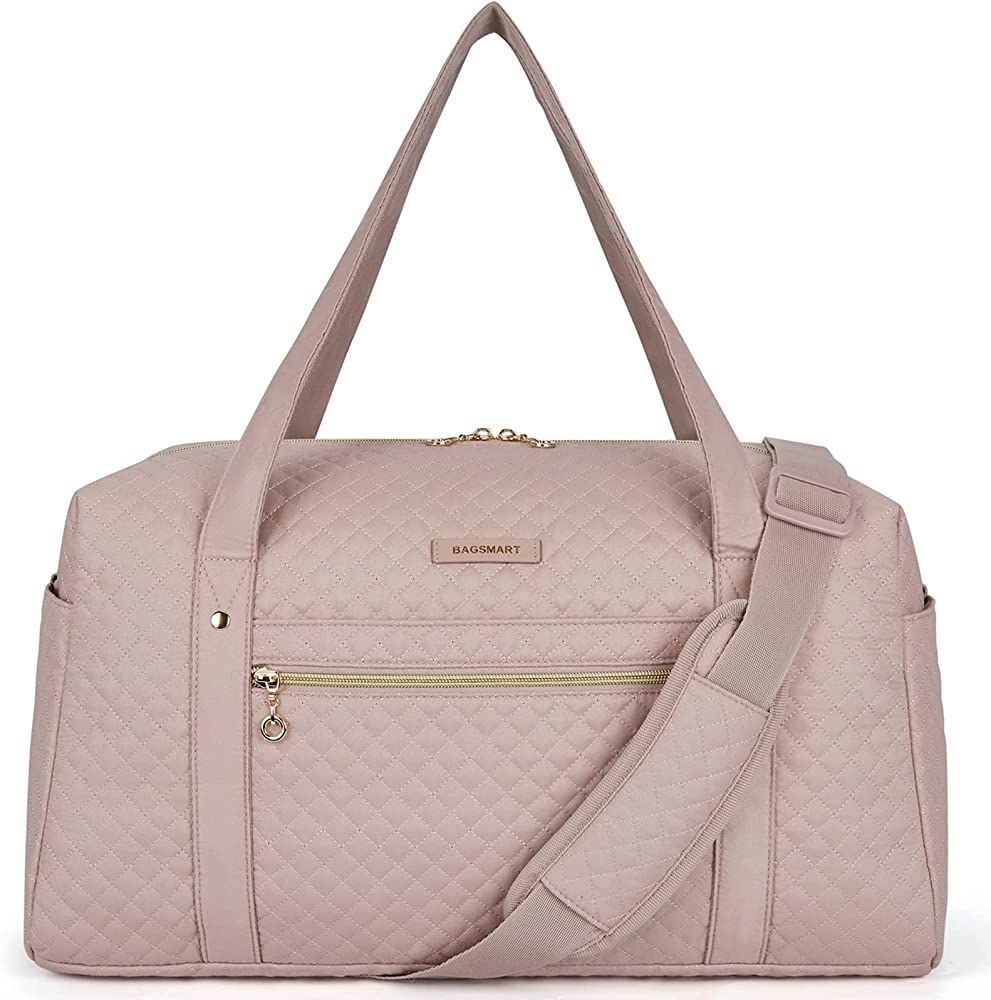 Amazon.com | Travel Duffle bag, BAGSMART Weekender Overnight Bag for Women Large carry on bag Wit... | Amazon (US)