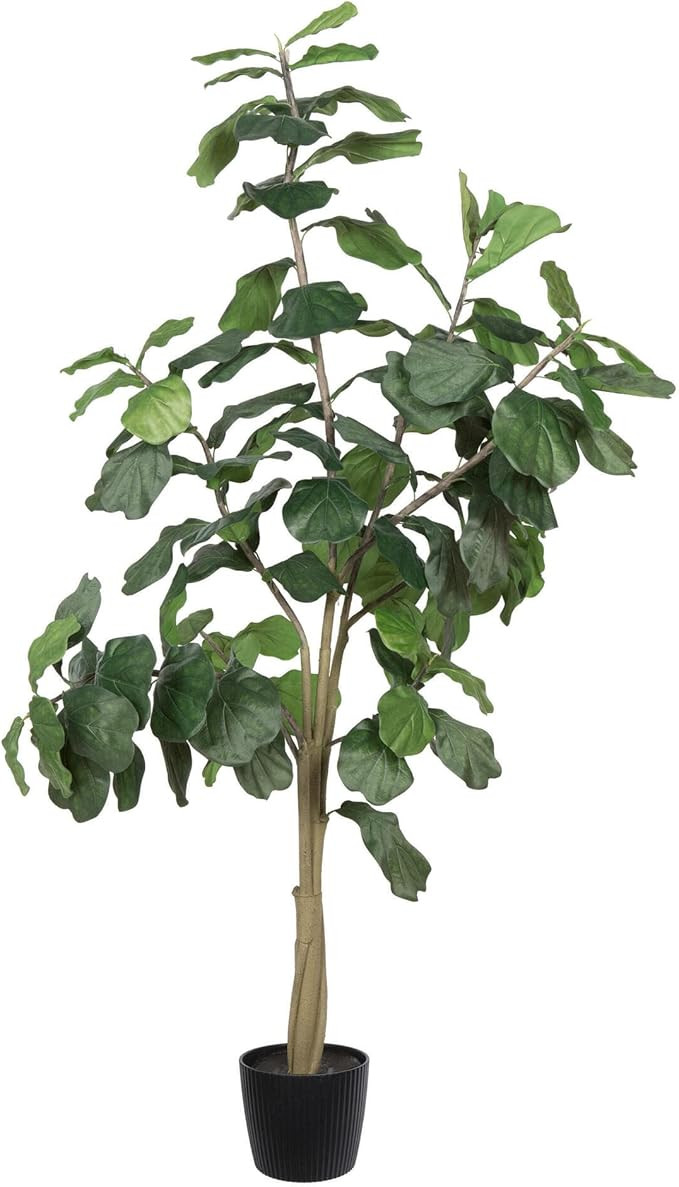 Vickerman Everyday Faux Fiddle Leaf Fig Tree 8ft Tall Green Silk Artificial Indoor Fiddle Plant w... | Amazon (US)