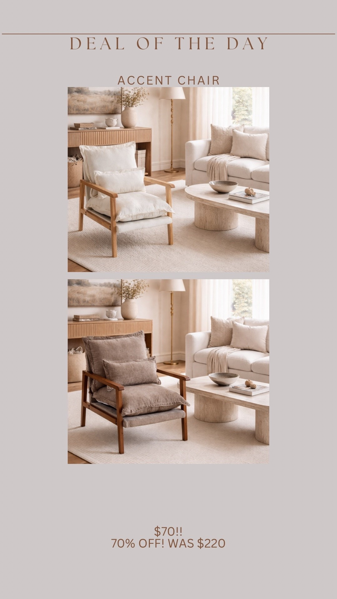 If you’re needing a budget friendly accent chair, I just found this one for 70% off!! Under $70 🤯

#LTKFindsUnder100 #LTKHome
