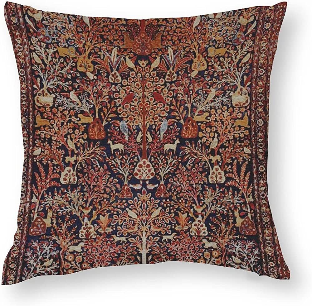 Opahxa5 Persian Vintage Antique Carpet Nature Fine Art Throw Pillow Case Square Cozy Pillow Cover... | Amazon (US)