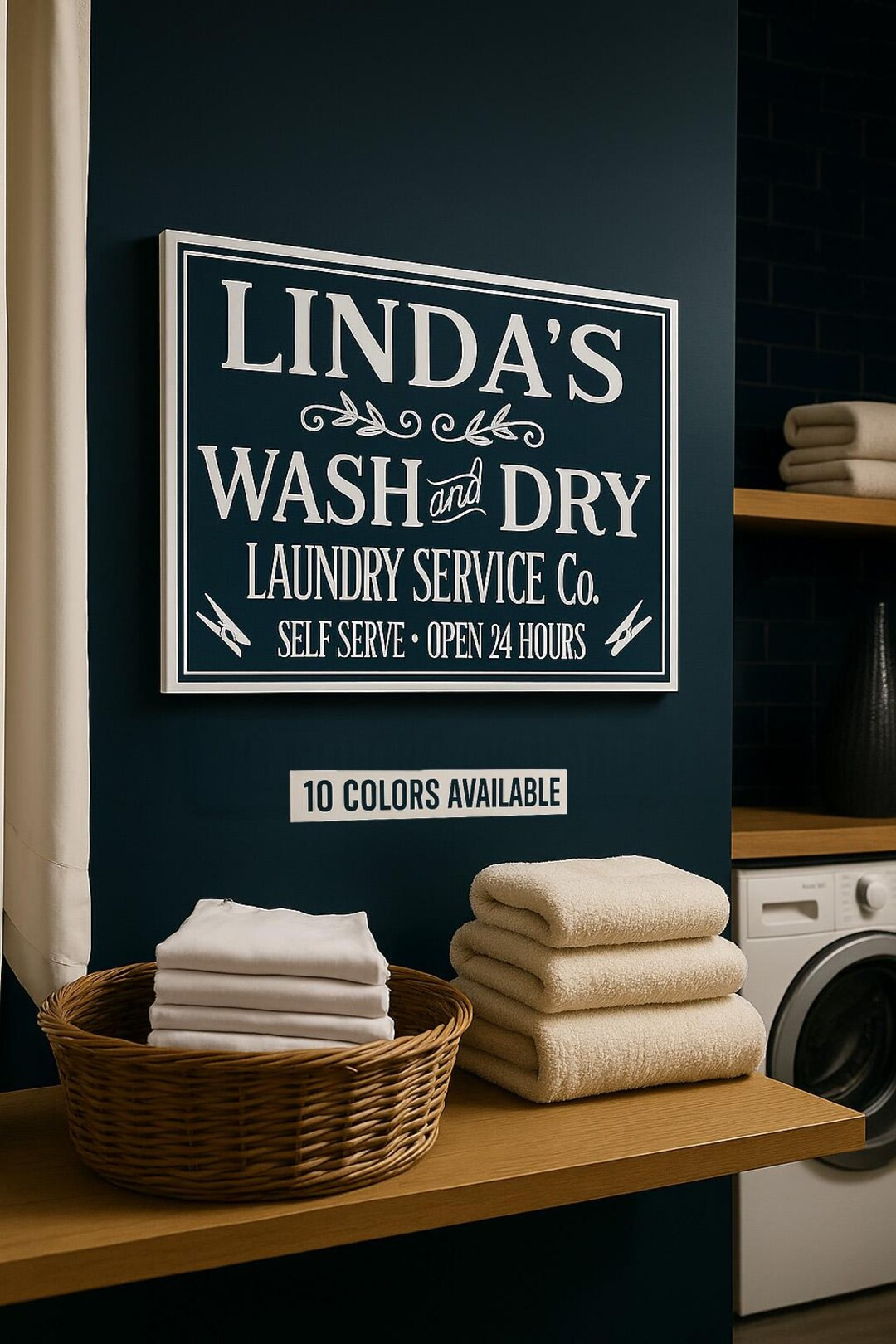 Personalized Laundry Room Sign - Custom Wash and Dry Wall Decor - Rustic Wood Home Art - Etsy | Etsy (US)