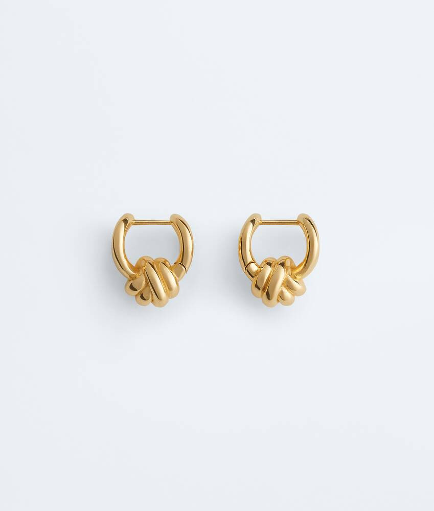 Women's Knot Hoop Earrings in Yellow gold | Bottega Veneta US | Bottega Veneta