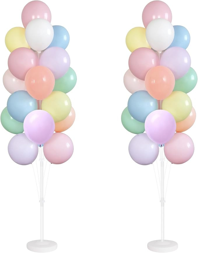 Balloon Column Kit Set of 2 With Balloons Included - Balloon Stand with Base, and Pole,Balloon To... | Amazon (US)