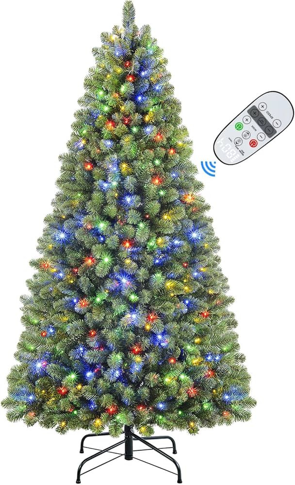 SHareconn 7.5ft Prelit Premium Artificial Hinged Christmas Tree with Remote Control,Timer, 470 Wa... | Amazon (US)