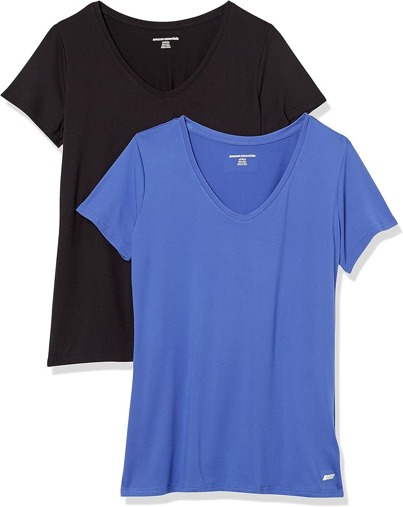 Amazon Essentials Women's Active Quick Dry Tech Stretch Short-Sleeve V-Neck T-Shirt (Available in... | Amazon (US)