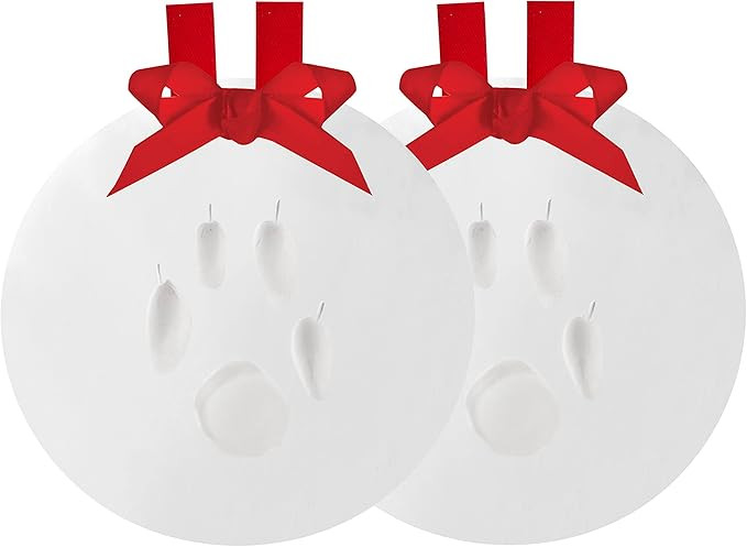 Pearhead Pawprints 2-Pack Christmas Ornament, DIY No Mess Pet Paw Print Holiday Keepsake Kit, Dog... | Amazon (US)