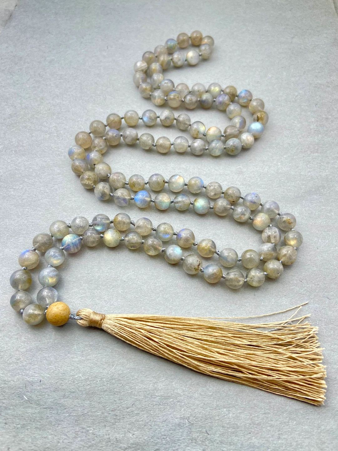 108 Beads Mala Necklace Labradorite Grounding Healing Tassel Necklace-spiritual Protection Medita... | Etsy (UK)