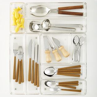 iDESIGN Linus Shallow Drawer Organizer Clear | The Container Store
